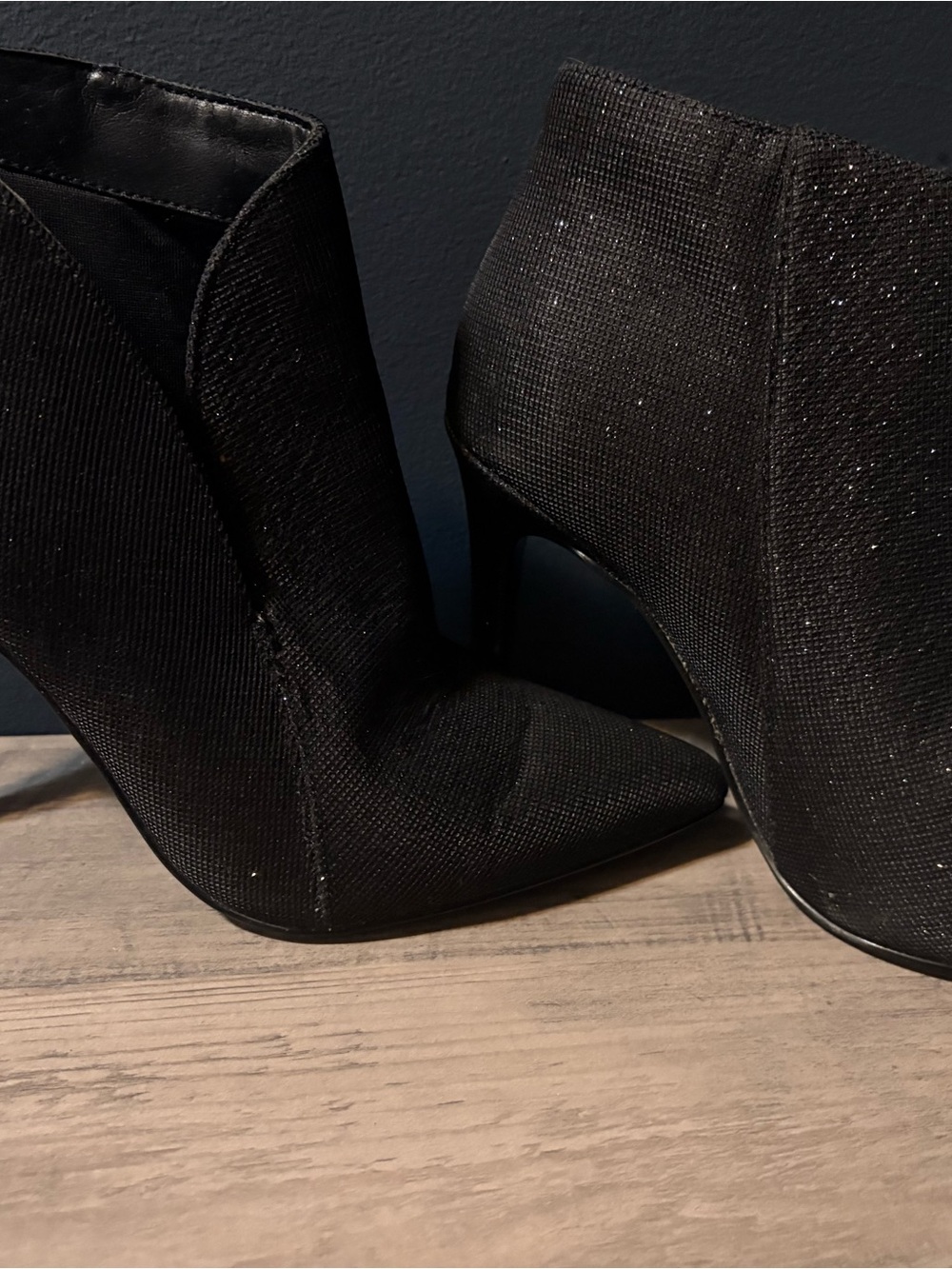 Nina Black Pointed Toe Stiletto Ankle Boots never been worn